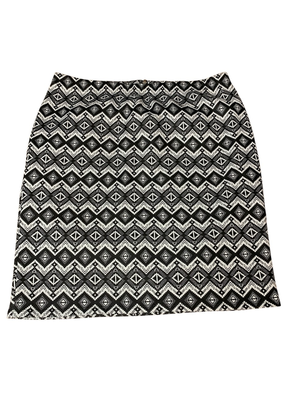 Reitmans Black White Geometric Print Midi Skirt Plus Size 1X